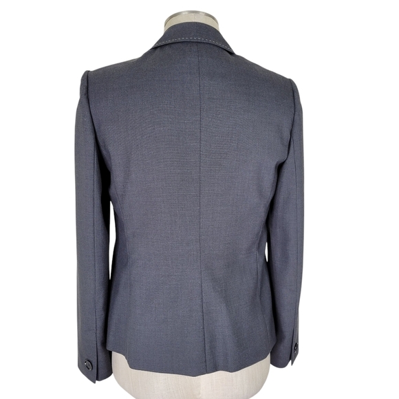 Kasper Blazer Women Size 6 Gray 1 Button Front Closure Notch Collar Lined - Picture 4 of 10